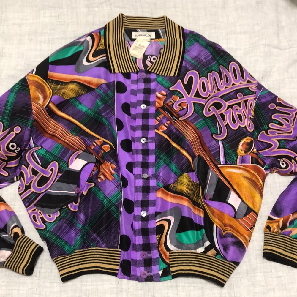 Vintage Kansai O2 silk bomber jacket - Picture 2 of 9
